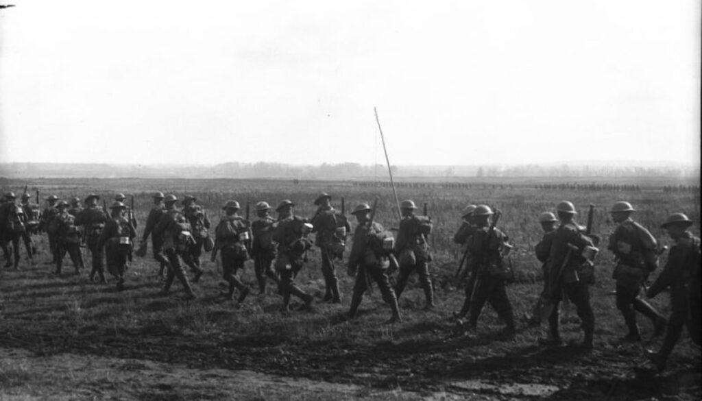 201_Canadians moving up into the fight for Cambrai. Advance East of Arras. October, 1918 2
